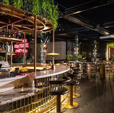 Giselle Miami Interior view of bar and seating area