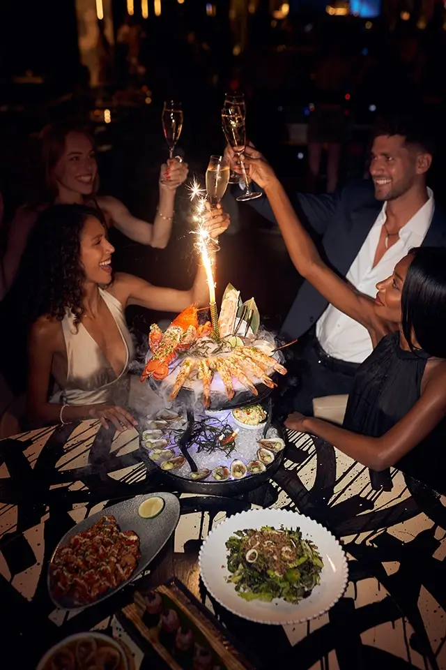 Dining setup at Giselle Miami for June event